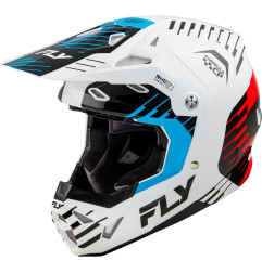 Casque FLY RACING Formula CP Slice - blanc/rouge/cyan