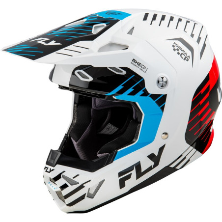 FLY RACING Formula CP Slice Helmet - White/Red/Cyan - size XL