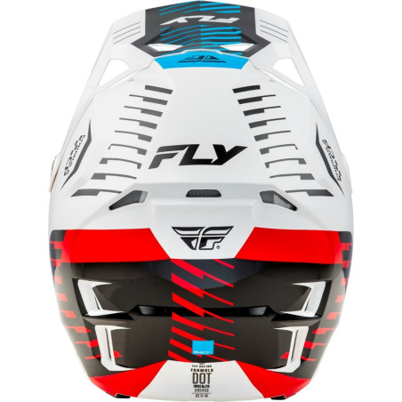 FLY RACING Formula CP Slice Helm - Weiß/Rot/Cyan - Größe XL
