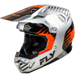 FLY RACING Formula CP Slice Helm - Grau/Orange/Schwarz