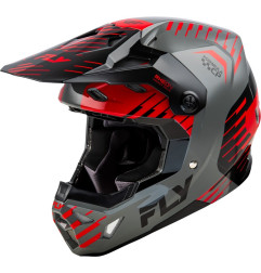FLY RACING Formula CP Slice Helm - Grau/Rot/Schwarz