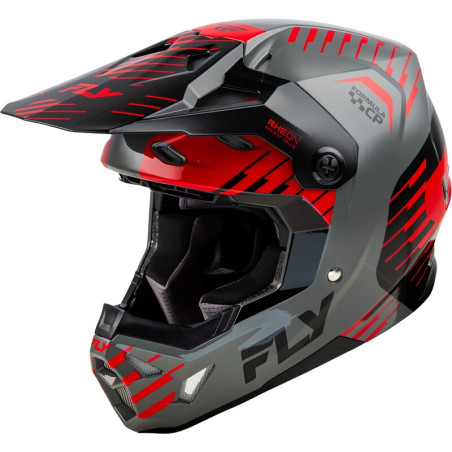 FLY RACING Formula CP Slice Helm - Grau/Rot/Schwarz