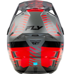 FLY RACING Formula CP Slice Helm - Grau/Rot/Schwarz - Größe XL