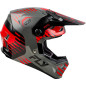 FLY RACING Formula CP Slice Helm - Grau/Rot/Schwarz - Größe XL