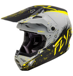 FLY RACING Formula CP Manic Helm - Mattgrau/Schwarz/Gelb