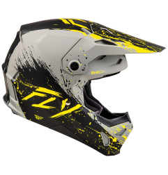 FLY RACING Formula CP Manic Helm - Mattgrau/Schwarz/Gelb - Größe XL