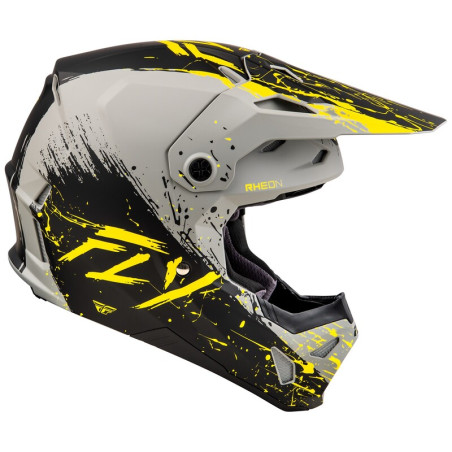 Casco FLY RACING Formula CP Manic - Gris mate / Negro / Amarillo - talla XL