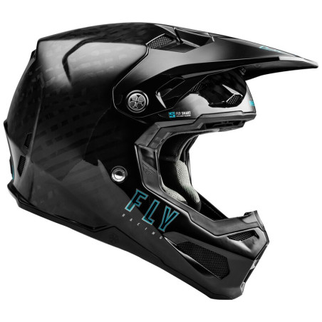 FLY RACING Formula S Carbon Solid Jugend Helm - Schwarz - Größe YL