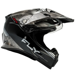 FLY RACING Trekker Kryptek Conceal Helm - Schwarz/Grau/Weiß - Größe S