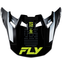 FLY RACING Formula S Carbon Protocol Helmschirm - Schwarz Carbon/Grau/Hi-Vis