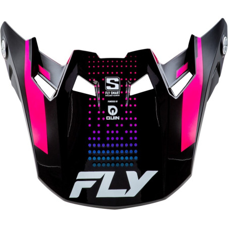 FLY RACING Formula S Carbon Protocol Helmschirm - Schwarz Carbon/Blau/Pink