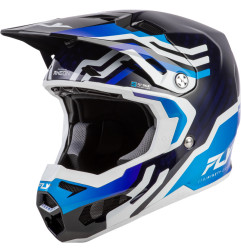 Casque FLY RACING Formula S Carbon Byte - Blue Carbon/blanc