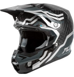 FLY RACING Formula S Carbon Byte Helm - Schwarz Carbon/Grau/Silver