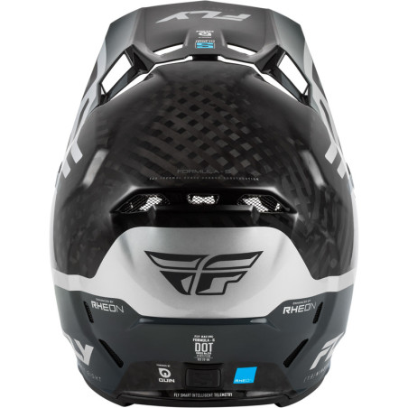 FLY RACING Formula S Carbon Byte Helm - Schwarz Carbon/Grau/Silver