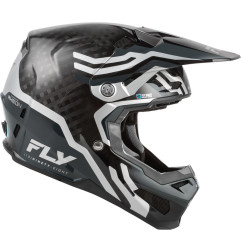 FLY RACING Formula S Carbon Byte Helm - Schwarz Carbon/Grau/Silver