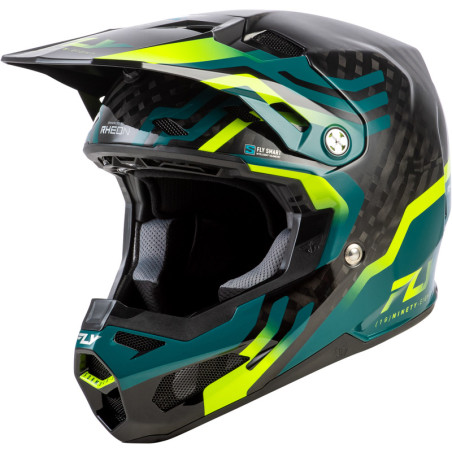 FLY RACING Formula S Carbon Byte Helmet - Black Carbon/Teal/Lime