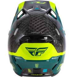 FLY RACING Formula S Carbon Byte Helm - Schwarz Carbon/Teal/Lime