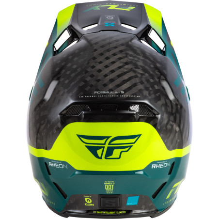 FLY RACING Formula S Carbon Byte Helm - Schwarz Carbon/Teal/Lime