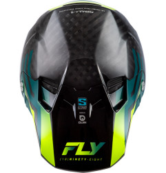 FLY RACING Formula S Carbon Byte Helm - Schwarz Carbon/Teal/Lime