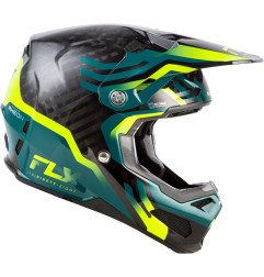 FLY RACING Formula S Carbon Byte Helmet - Black Carbon/Teal/Lime