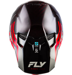 FLY RACING Formula S Carbon Byte Helm - Rot Carbon/Grau