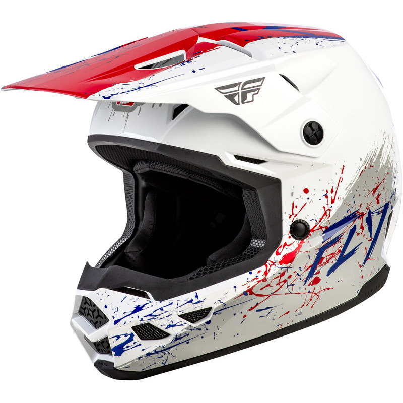Casco infantil FLY RACING Kinetic Drip - rojo/blanco/azul Casco infantil FLY RACING Kinetic Drip - rojo/blanco/azul
