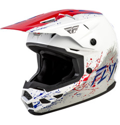 Casco infantil FLY RACING Kinetic Drip - rojo/blanco/azul