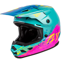 Casco infantil FLY RACING Kinetic Drip - turquesa/rosa/amarillo