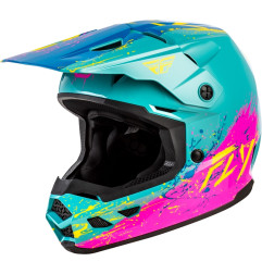 Casque enfant FLY RACING Kinetic Drip - turquoise/rose/jaune