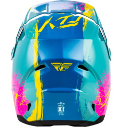 FLY RACING Kinetic Drip Jugend Helm - Turquoise/Rosa/Gelb