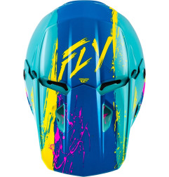 FLY RACING Kinetic Drip Jugend Helm - Turquoise/Rosa/Gelb