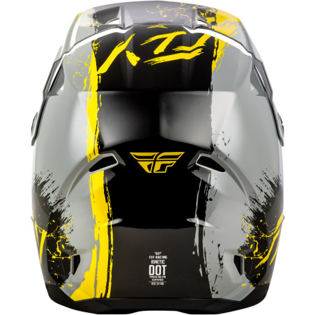 FLY RACING Kinetic Drip Jugend Helm - Grau/Schwarz/Gelb