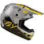 FLY RACING Kinetic Drip Jugend Helm - Grau/Schwarz/Gelb