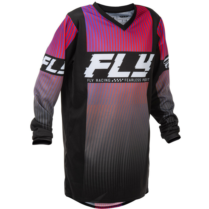 FLY RACING F-16 Jugend Jersey - Schwarz/Rot/Purple