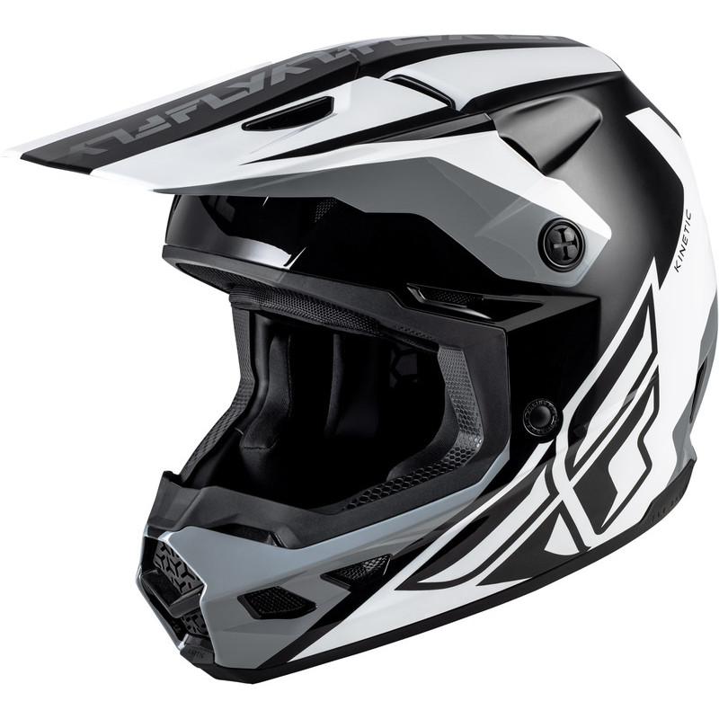 FLY RACING Kinetic Crest Helmet - Black/White/Grey