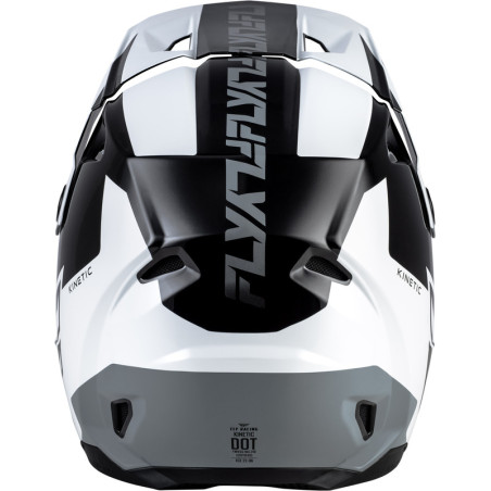 FLY RACING Kinetic Crest Helm - Schwarz/Weiß/Grau