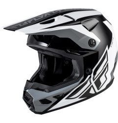 FLY RACING Kinetic Crest Helm - Schwarz/Weiß/Grau