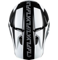 FLY RACING Kinetic Crest Helm - Schwarz/Weiß/Grau
