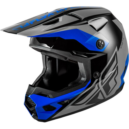 FLY RACING Kinetic Crest Helmet - Grey/Black/Blue