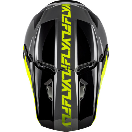 FLY RACING Kinetic Crest Helm - Grau/Schwarz/Neon Gelb
