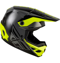 FLY RACING Kinetic Crest Helm - Grau/Schwarz/Neon Gelb