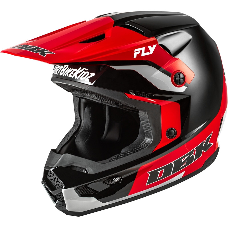 FLY RACING Kinetic Special Edition DBK Helm - Schwarz/Rot/Grau