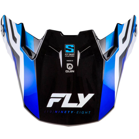 FLY RACING Formula S Carbon Byte Helmschirm - Blau Carbon/Blau/Weiß