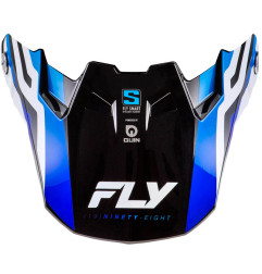 FLY RACING Formula S Carbon Byte Helmschirm - Blau Carbon/Blau/Weiß