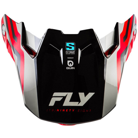 FLY RACING Formula S Carbon Byte Helmschirm - Rot Carbon/Rot/Grau