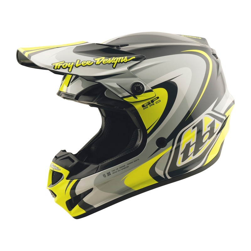 TROY LEE DESIGNS GP Pro Crossover Helm – Grau/Gelb