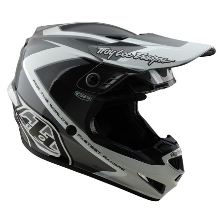 TROY LEE DESIGNS GP Shutter Helm – Grau/Weiß - Größe 2XL