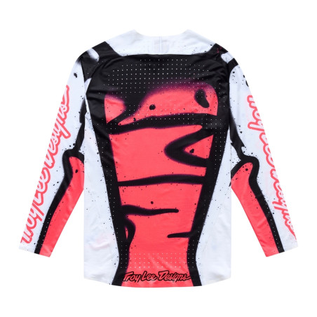 Camiseta TROY LEE DESIGNS SE Ultra Membrane - Blanco/Rojo neón