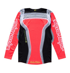 Camiseta TROY LEE DESIGNS SE Pro Stripes - Rojo neón/Negro