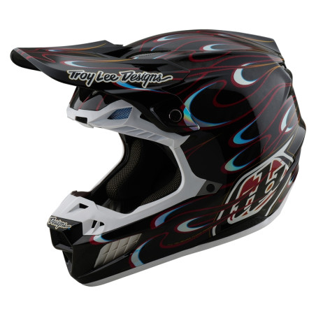 TROY LEE DESIGNS SE5 Carbon Torched Helm – Schwarz/Rot